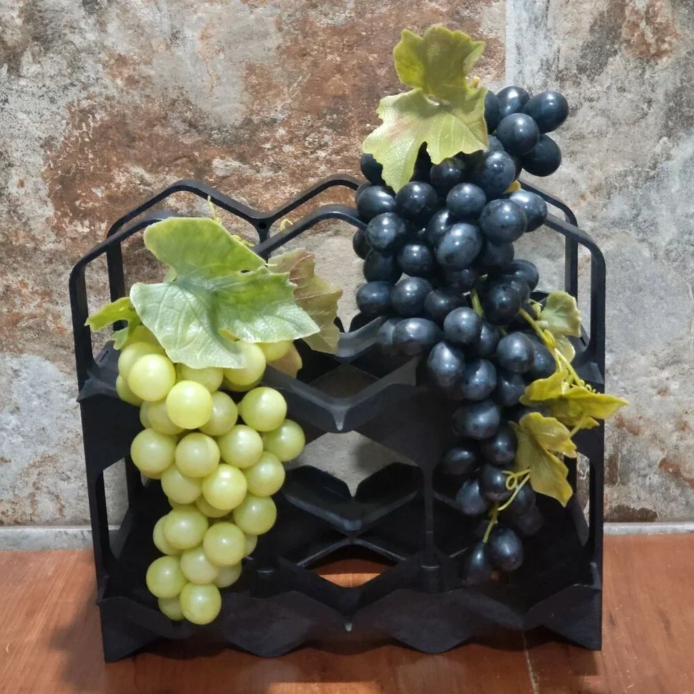 Plasco 68 Huningue Wine Rack Decorated 2 Grapes and Vines Accents